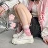 Women's Spring and Summer Color Letters Draw A Breathable Cylinder Pile Socks