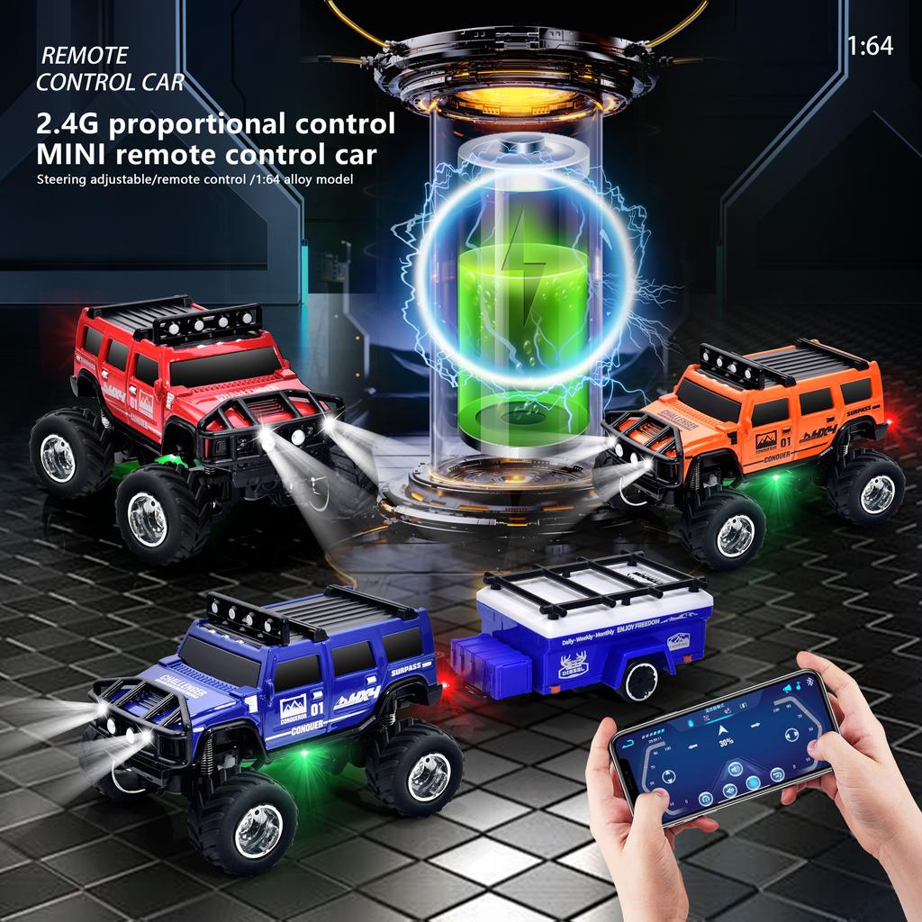 Road Remote Control Car With Adjustable Speed, Lights And Absorbers, Can Be Connected To Mobile Phone Control