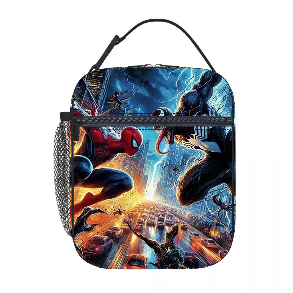 Marvel Spider-Man Cartoon Lunch Bag Insulated Tote Oxford Cloth Lunch Box Carrier New Portable