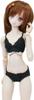 Petite Marie DD DDS Lingerie Bra and Black Smooth Material with Floral Embroidery and Fits 60cm BJD Dolls 1/3 S-Bust Set, Panties, Lace, [No.0196]