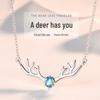 Комплект колье на ключицу с рогами оленя со стразами в корейском стиле для женщин - Простой рождественский подарок для студентов