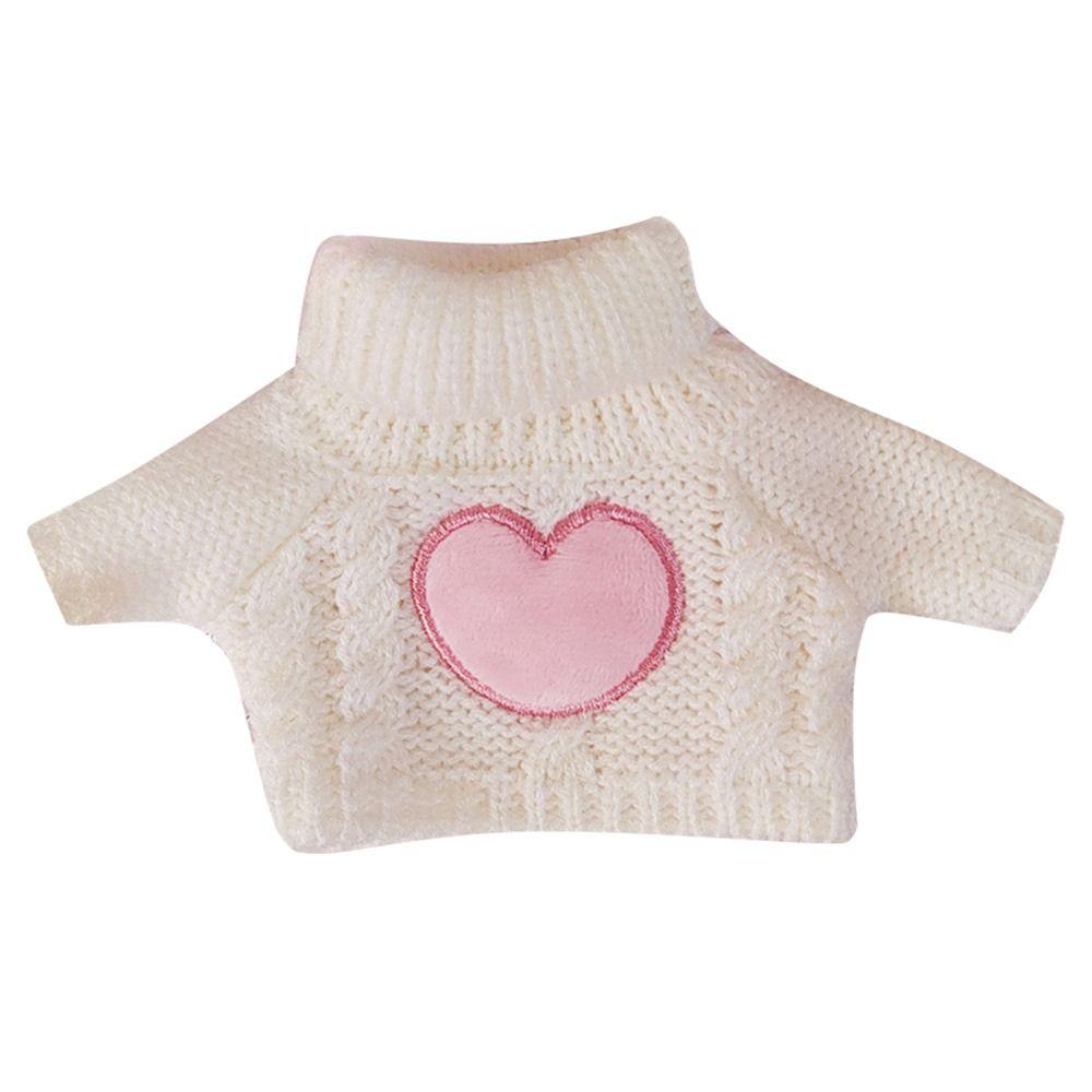 Playing House Cotton Stuffed Dolls Bowknot Knitwear Pink Heart Knitting Clothes 20cm Doll Sweater