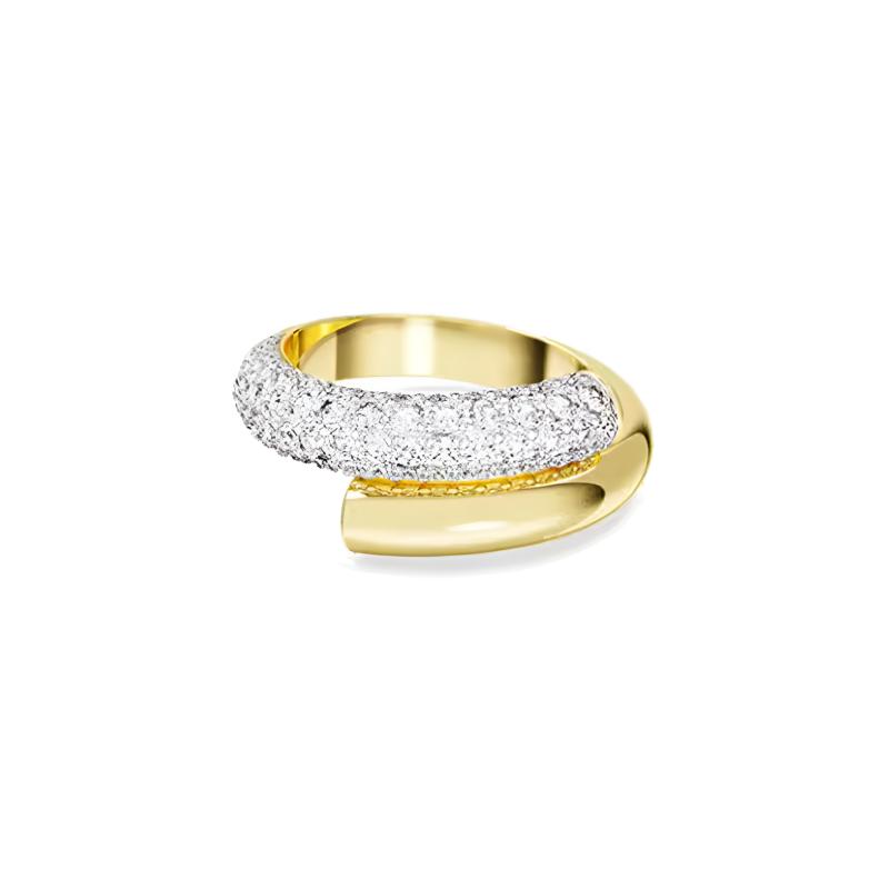 Swarovski DEXTERA series crystal ring, same style for men and women, couple model, gold gold 60