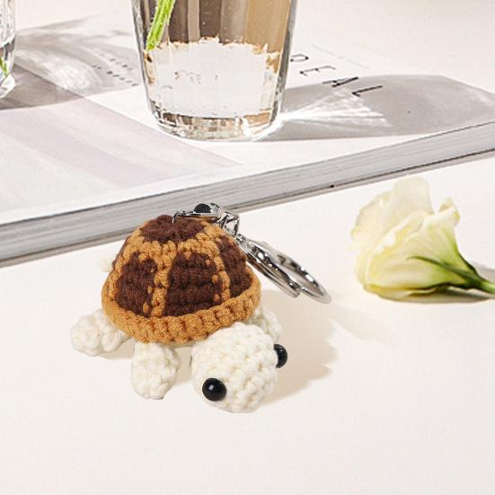 Keychain Pendant Crochet Turtle Shape Charm Hanging Ornament Wallet Backpack Car Keys Accessory
