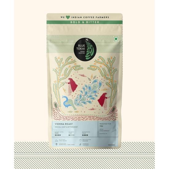 Blue Tokai Coffee Roasters Vienna Roast - Темная обжарка|Помол для домашней эспрессо-машины 500 г|Насыщенный вкус|100% зерна арабики|Свежеобжаренный молотый кофе,Пакет