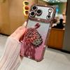 Применимо к чехлу для мобильного телефона iPhone17PRO, зеркало с бриллиантами, подставка-лебедь, блестящее покрытие Apple 17, защита углов от падения