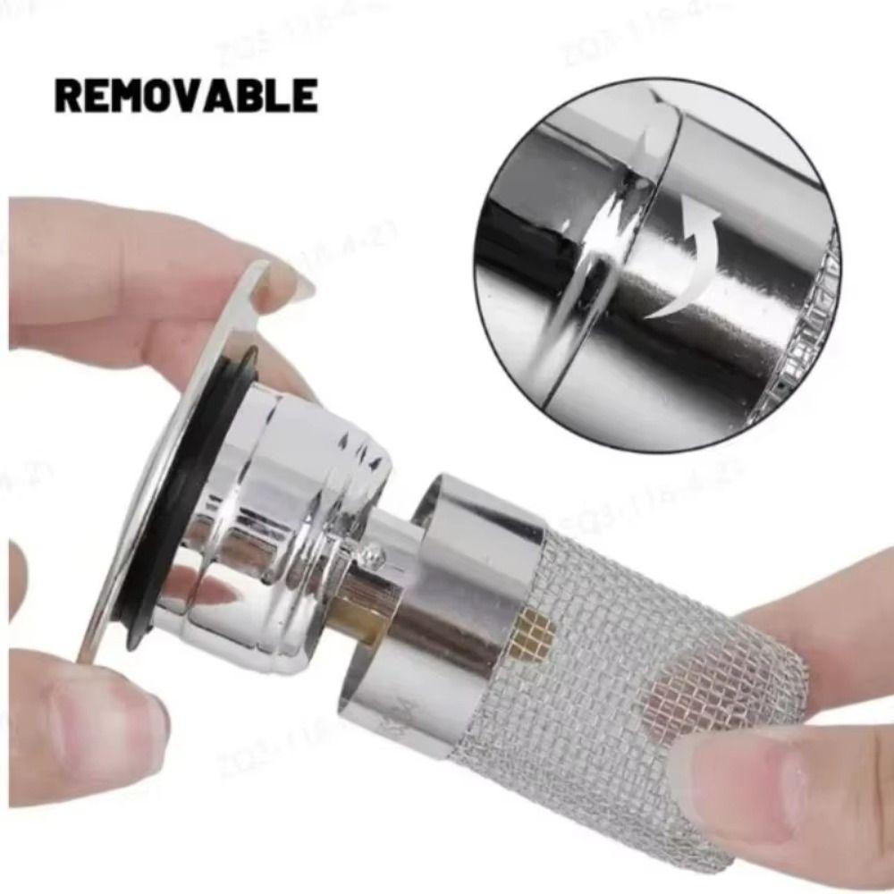 Bounce Core Pop-up Sink Drain Rapid Drainage Sink Drain Plug Wash Basin Drain Filter Bathroom