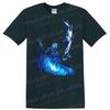 Blue Polygonal Warrior T Shirt Abstract Graphic Art Design Cool Tee
