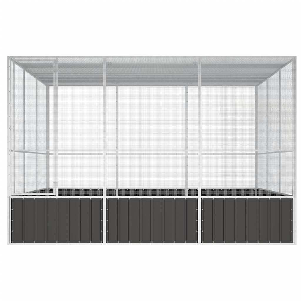 Vidaxl Woliera, Antracytowa, 302,5X324,5X211,5 Cm, Galwanizowana Stal