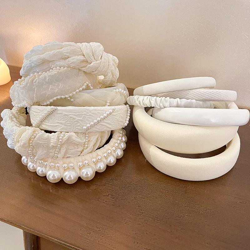 Diamond Pearl Gauze Sponge Headband: Fresh Japanese-Korean Fairy Style Accessories