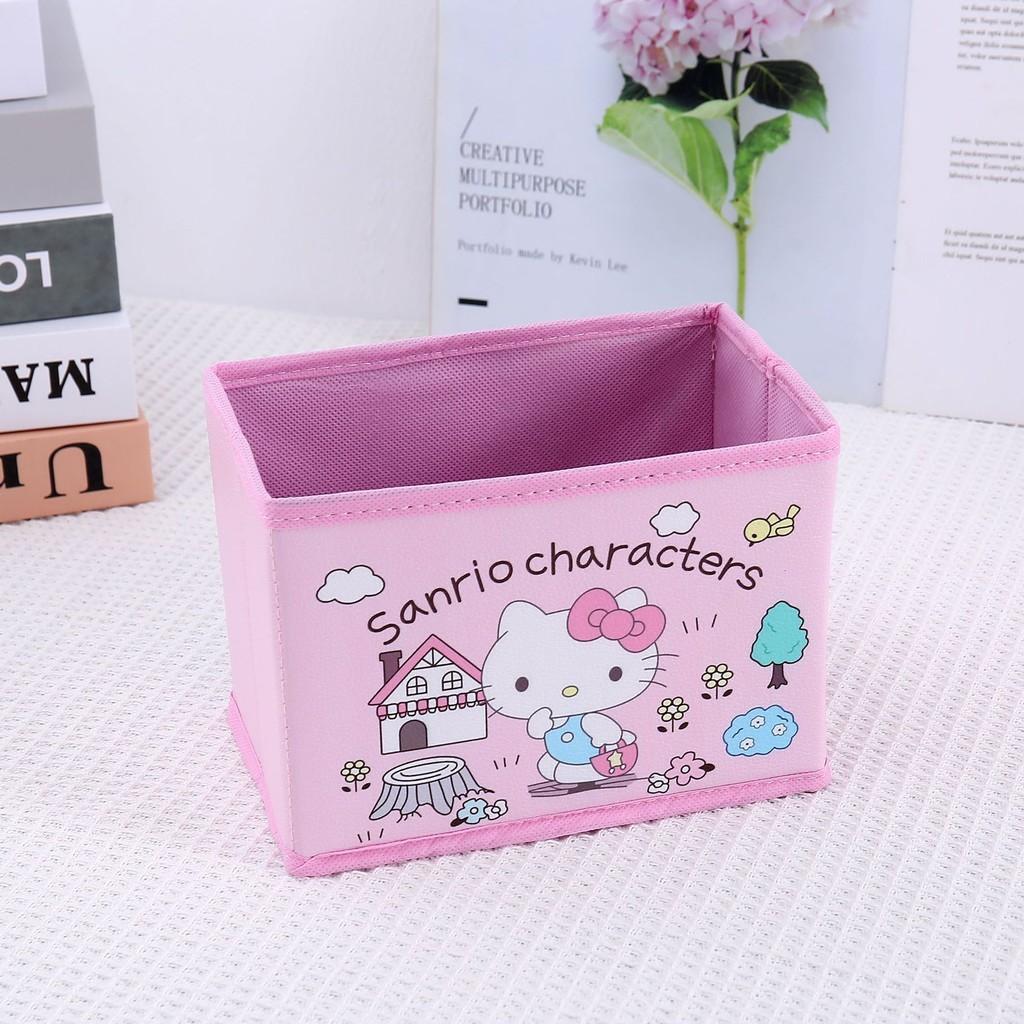 Складная настольная коробка для хранения с рисунком Hello Kitty, Куроми, Синнаморолл, Мой Мелоди для офиса и спальни, для наведения порядка