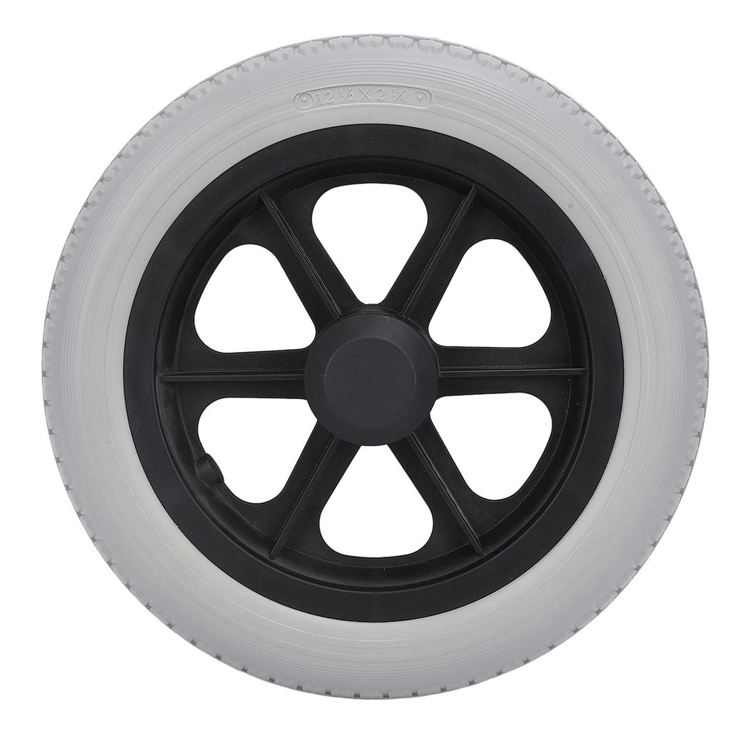 Колесо для инвалидной коляски 12 дюймов, твердое полиуретановое колесо, нескользящее, ручное, запасные части для инвалидной коляски, серое