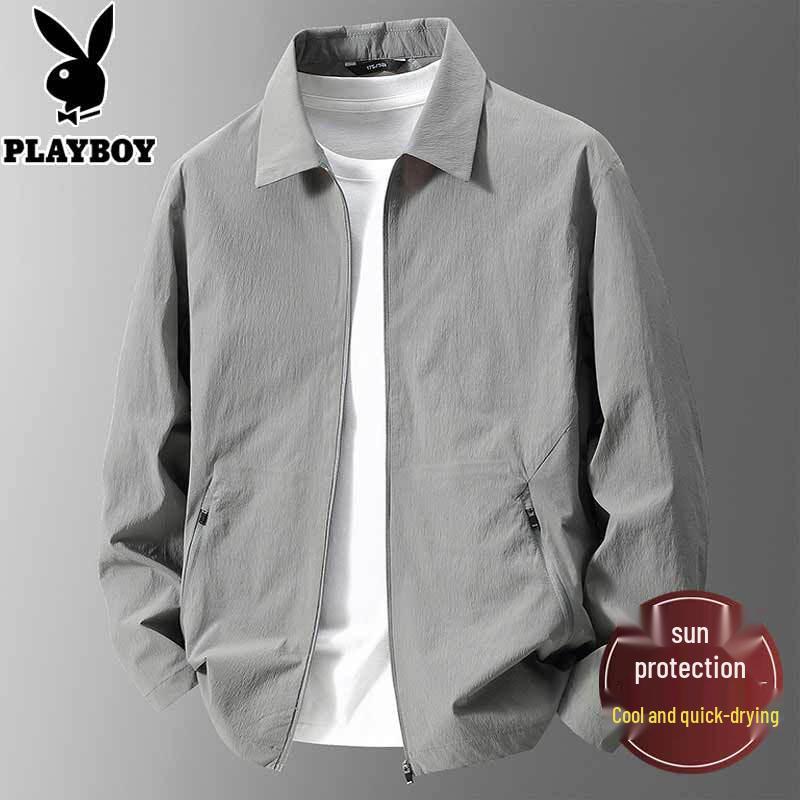 PLAYBOY Мужская повседневная куртка из ледяного шелка, быстросохнущая, с защитой от УФ-излучения