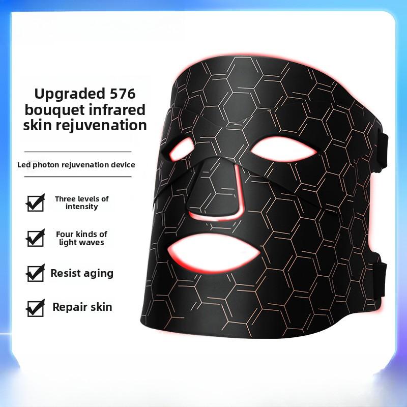 Фотонный прибор для омоложения, силиконовая маска, красная световая маска для лица, укрепляющая кожу лица, 7-цветный светодиодный прибор для красоты