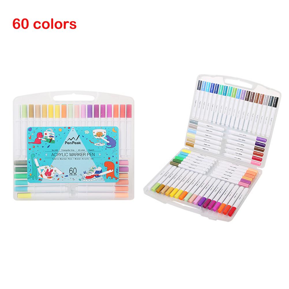 Art Markers Pens Card Making Canvas Painting Scrapbooking Pens 12/24/36/48/60/80 Color Double Head Waterproof Kids DIY Craft