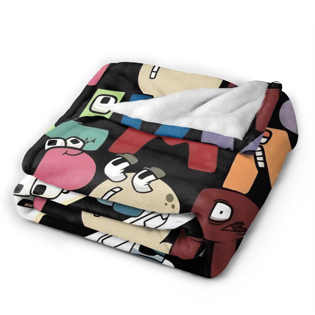 Alphabet Lore English Cartoon Fashion Blankets Villain Letters Flannel Vintage Breathable Throw Fashion Blanket Bedspread Spring Autumn Trav