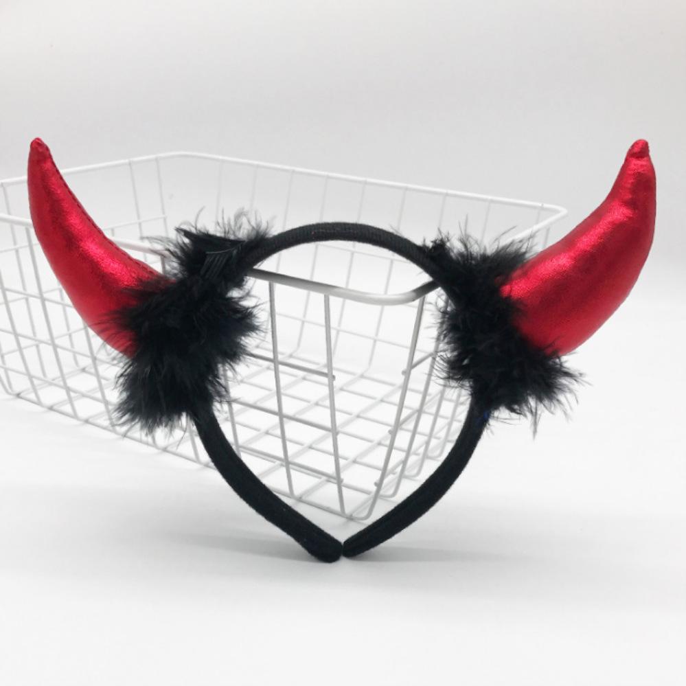 Goth Devil Headband Horns Children Headbands Halloween Party Adults Decorations