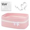 Portable Gift Baskets for Christmas Cotton Woven Storage Basket, Square Desktop Organizer, Soft Thread Bins Home Organization Space Saving Decorative