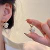 Корейские серьги с жемчугом и цветами – Универсальные пусеты с иглой из серебра S925 | Женская трендовая легкая роскошь