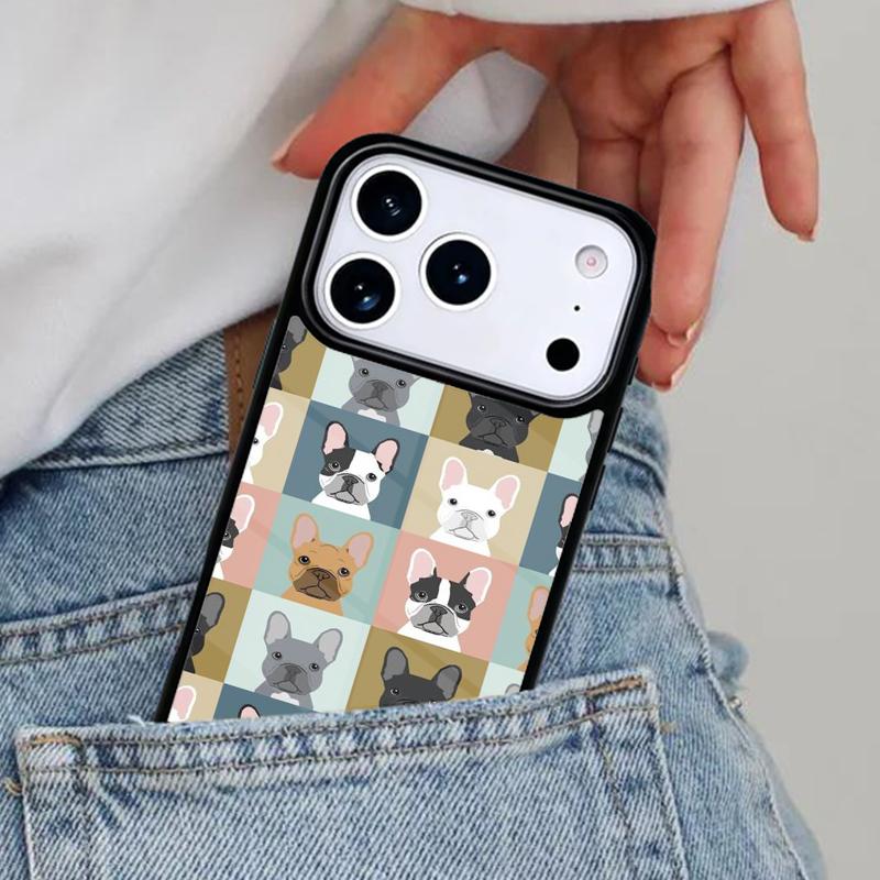 Арт с французским бульдогом Мягкий чехол для телефона для iPhone 16e 15 14 13 12 17 Pro Max Plus Air 17pro Чехол Coque