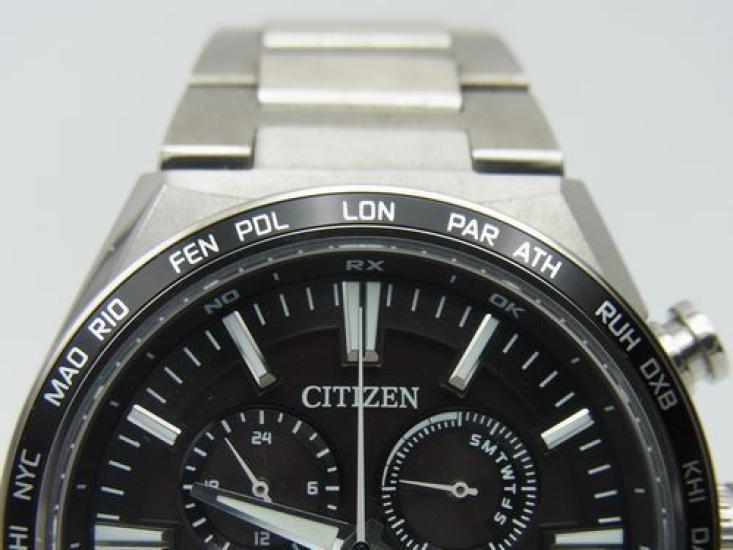 Citizen Мужские часы Mint no Attesa Act Line Chronograph, титановые, царапины. Мужские часы Eco-Drive с радиоконтролем CB5966-69E