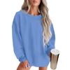Women's Fashion Round Neck Solid Color Long Sleeve Basic  Sweatshirt Top