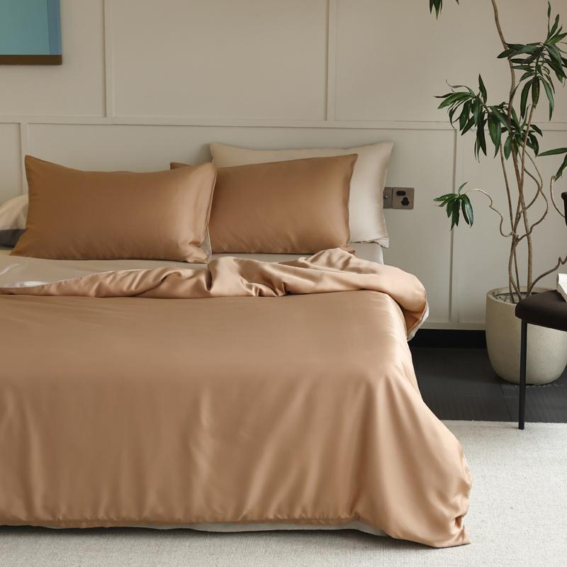 1шт пододеяльник из шелка Mulberry, однотонный гладкий пододеяльник с застежкой-молнией, двуспальное постельное белье размера «king-size»