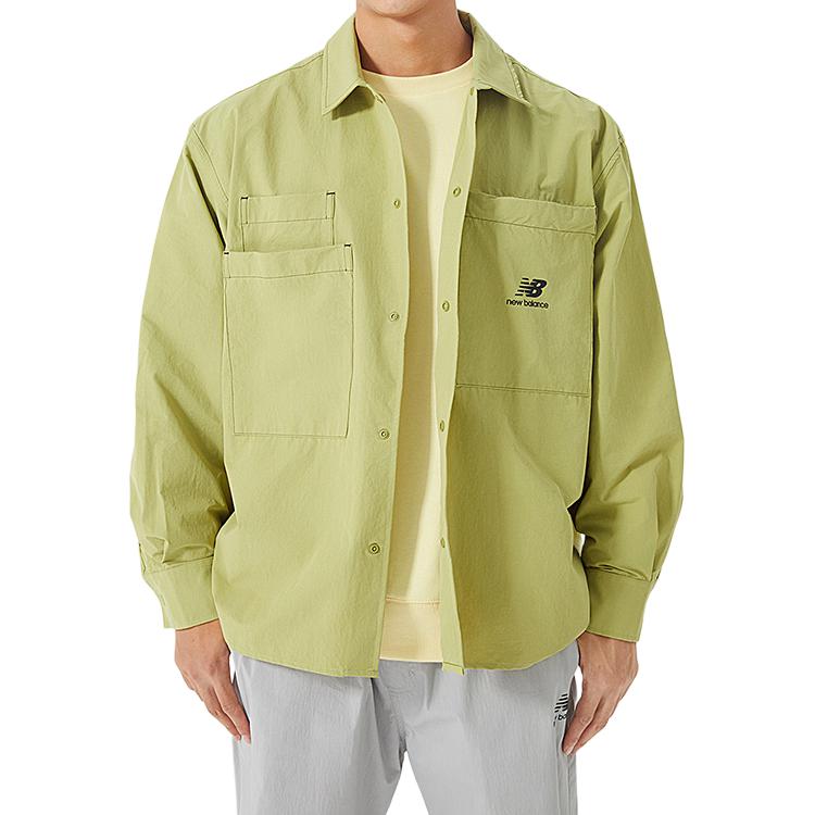 New Balance Куртки Мужские Зеленые Лацканы Умеренные Рабочая одежда AMJ23303-RYS