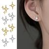 1 Pair Star Ear Studs Cool Style Solid Color Earrings Small Anti-Rust Anti-Allergy Luster