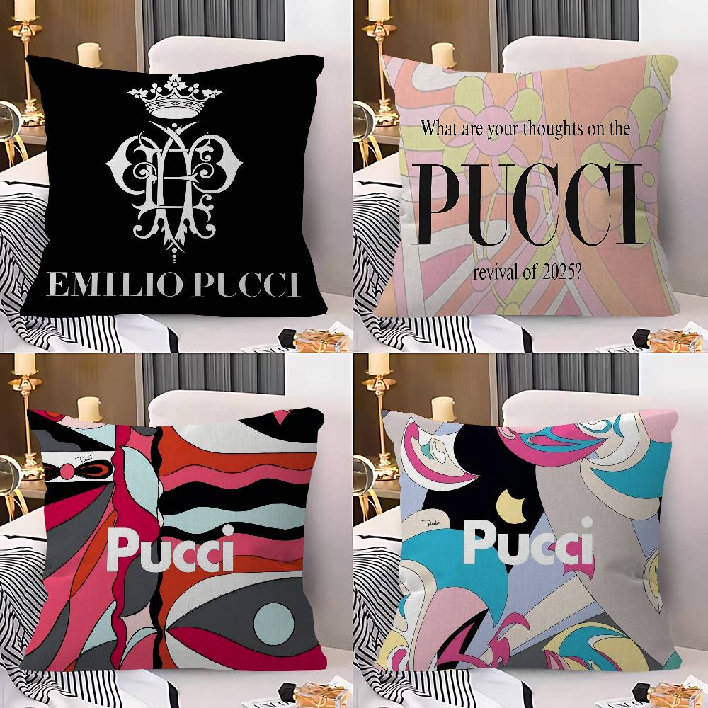 E-Emilios P-PucciS Логотип 45*45см Наволочка для подушки Декоративная наволочка Домашняя наволочка Для диванной подушки