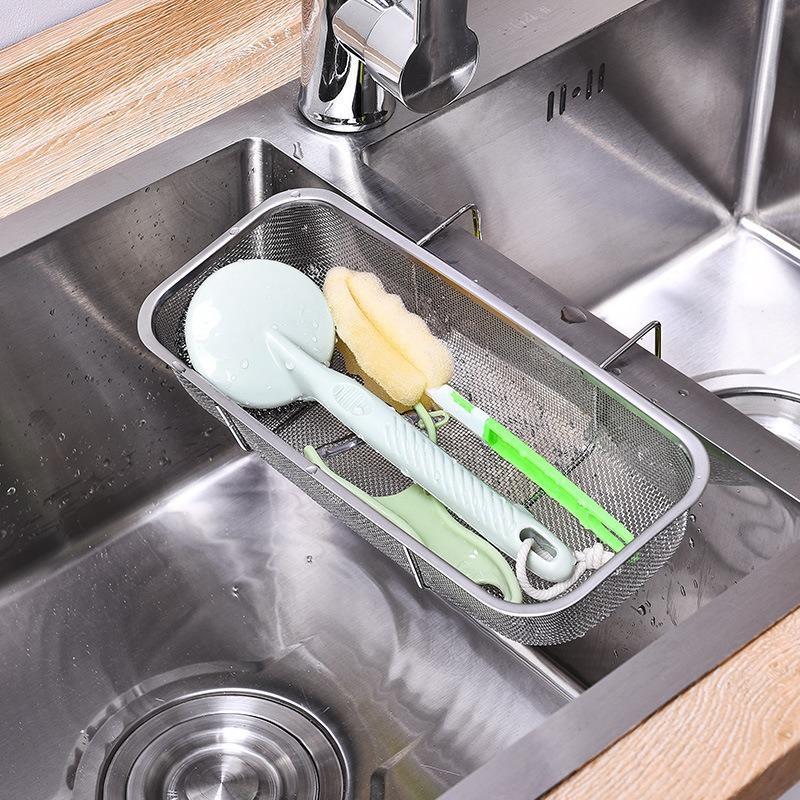 Stainless Steel Sink Drain Basket Anti Rust Fine Mesh Strainer for Kitchen Food Vegetable Washing & Drying