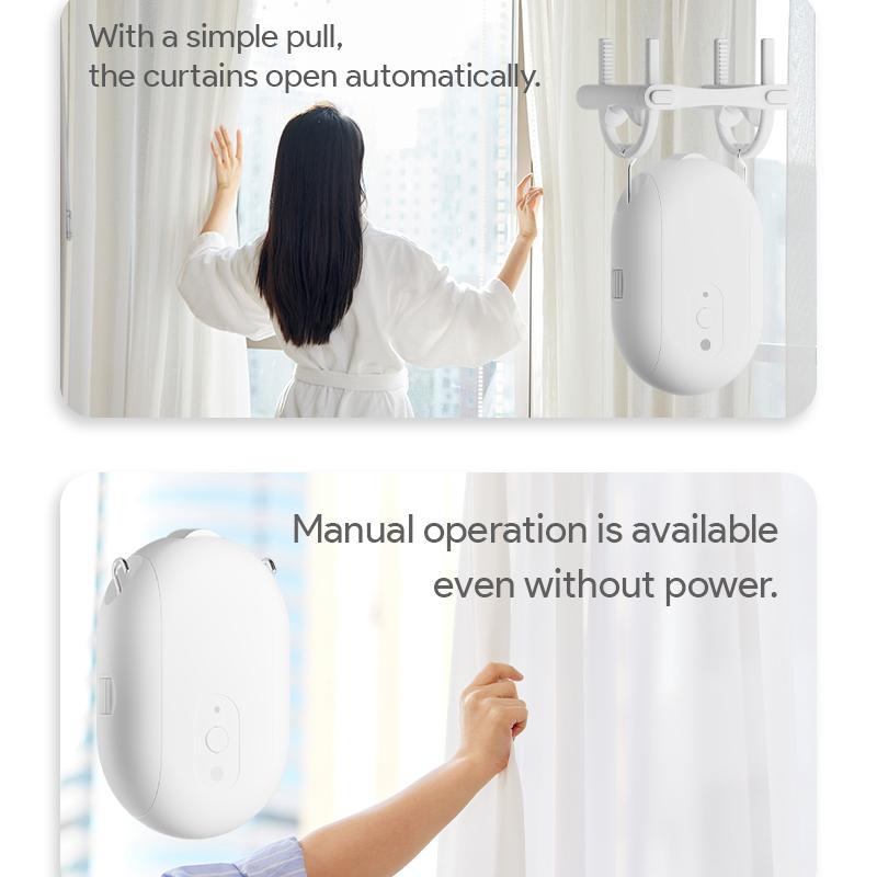 New T U I Track Roman Rod Tuya Zigbee Bluetooth Curtain Motor with Hooks Smart Curtain Pusher Robot Siri Google Home Alexa Voice