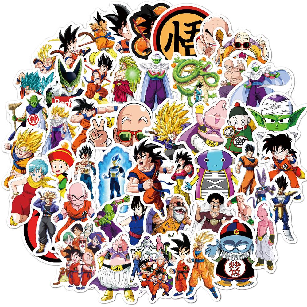 10/30/50 шт. Классические аниме Dragon Ball Водонепроницаемые наклейки Мультяшные наклейки Сон Гоку Игрушки Декоративные для автомобиля, ноутбука Виниловые наборы наклеек