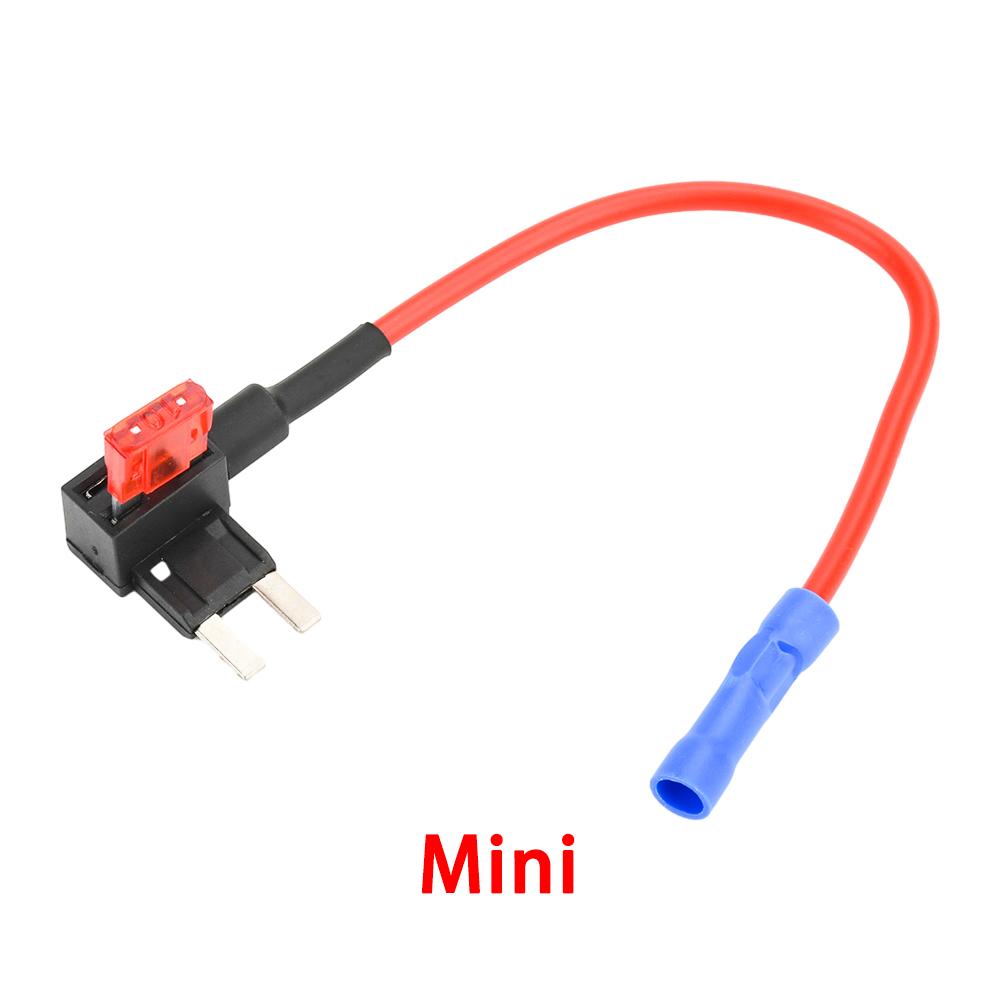 12V Plug-in Car Fuse Holder 10A Mini Standard V-ACS ATM Blade Fuse Car Fuse Holder Additional Circuit TAP Adapter