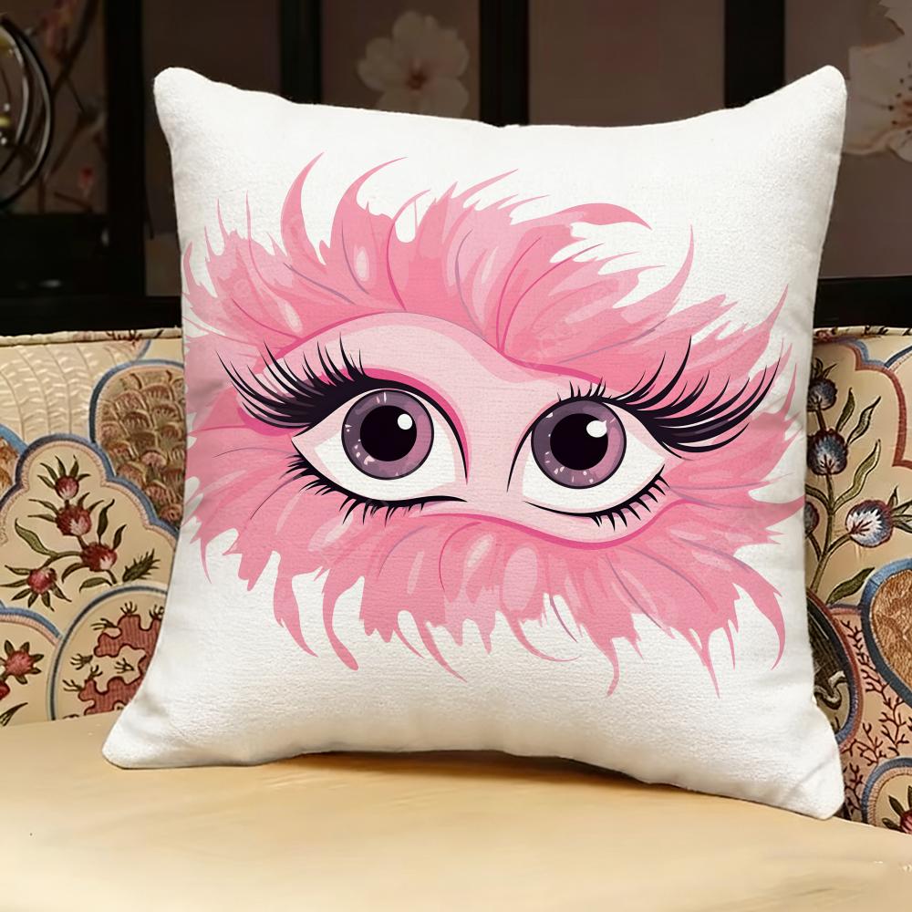Ins Style Eyelash Peach Skin Pillow Case Pillowcase Doublesided Printed Sofa Cushion Bedroom Headboard Pillow