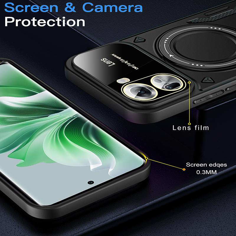 Роскошные магнитные чехлы-подставки для OPPO Rneo 8T 10 Pro 11 11F 12 Reno 13 Pro 13F Бронированные противоударные мягкие бамперы Жесткий противоударный чехол