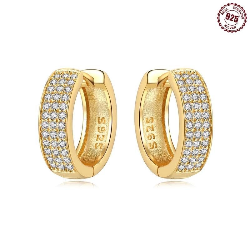 Large Double Circle Hoop Earrings with simple Style Rainbow earrings Zircon 925 Silver for Lady Gifts Fine Jewelry