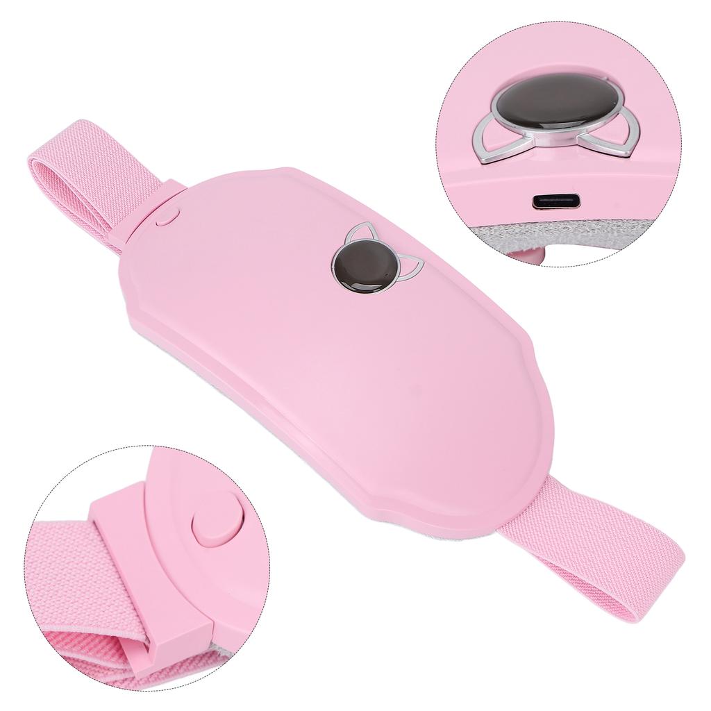 Menstrual Heating Belt 6 Temperature Gear Quickly Heating Vibration Electric Waist Belt for Women Pink