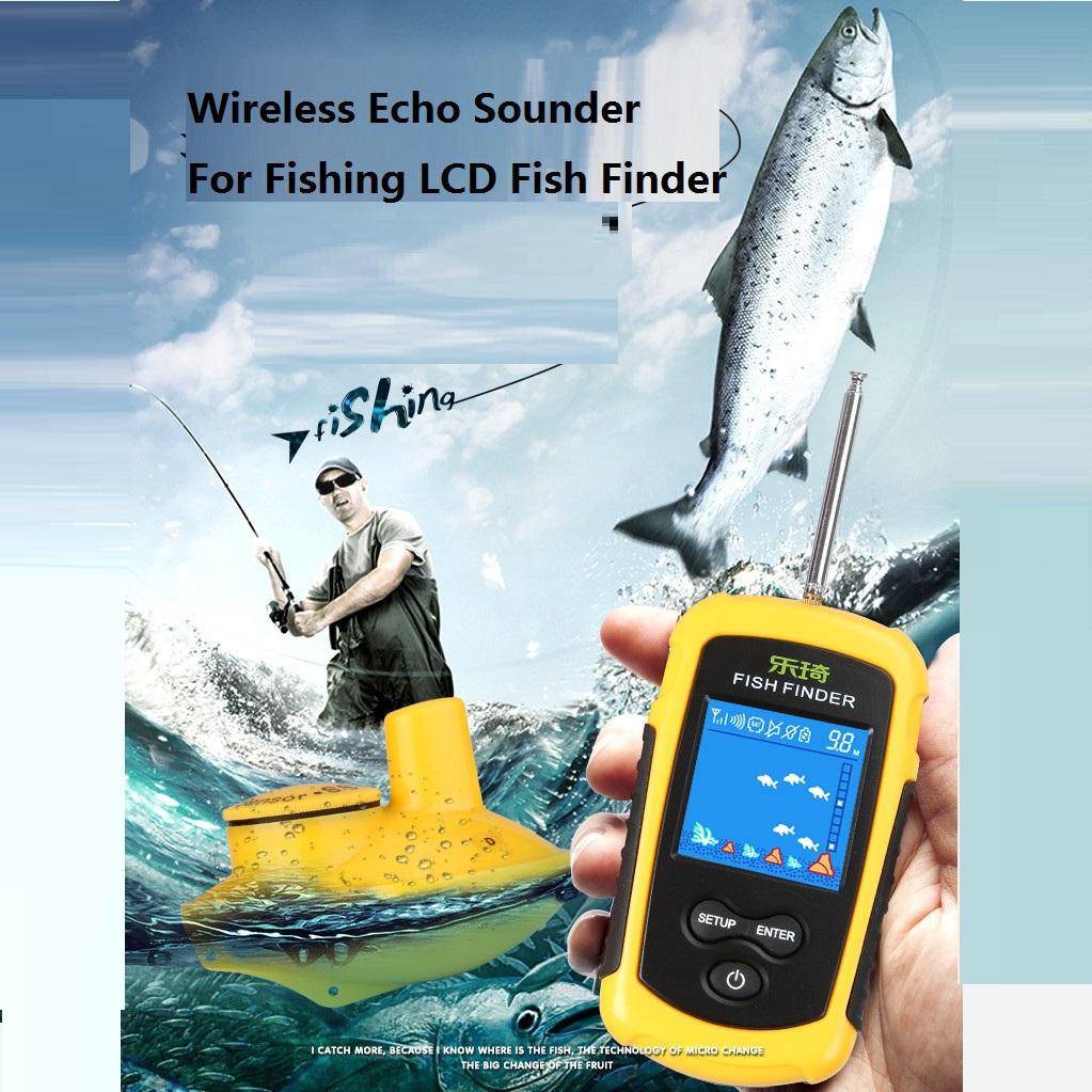 Беспроводной эхолот для рыбалки с ЖК-дисплеем, эхолот, привлекательная лампа, сонар, датчик, 40 м, вода, CWLA, беспроводной умный эхолот