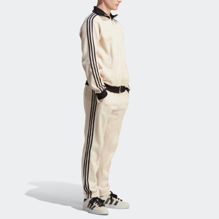 adidas Оригинальная ретро-серия трилистника с вышитым логотипом в полоску и воротником-стойкой, мужская куртка Off-White HR3307