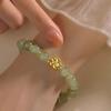 Pastoral Style Exquisite Womens Electroplated Glass Bead Leaf Bracelet