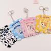 PVC Photocard Key Ring ID Badge Clip Key Chain Picture Card Holder Lovely Cartoon 3x4 Inch Photo Card Frame with Metal Keychain