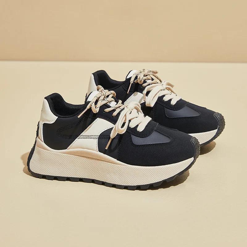 Fashion Ins Korean Version Shoes Women's Fashion 2025 Autumn New Height Increasing Student Running Sports Casual Shoes Street Shot BN025