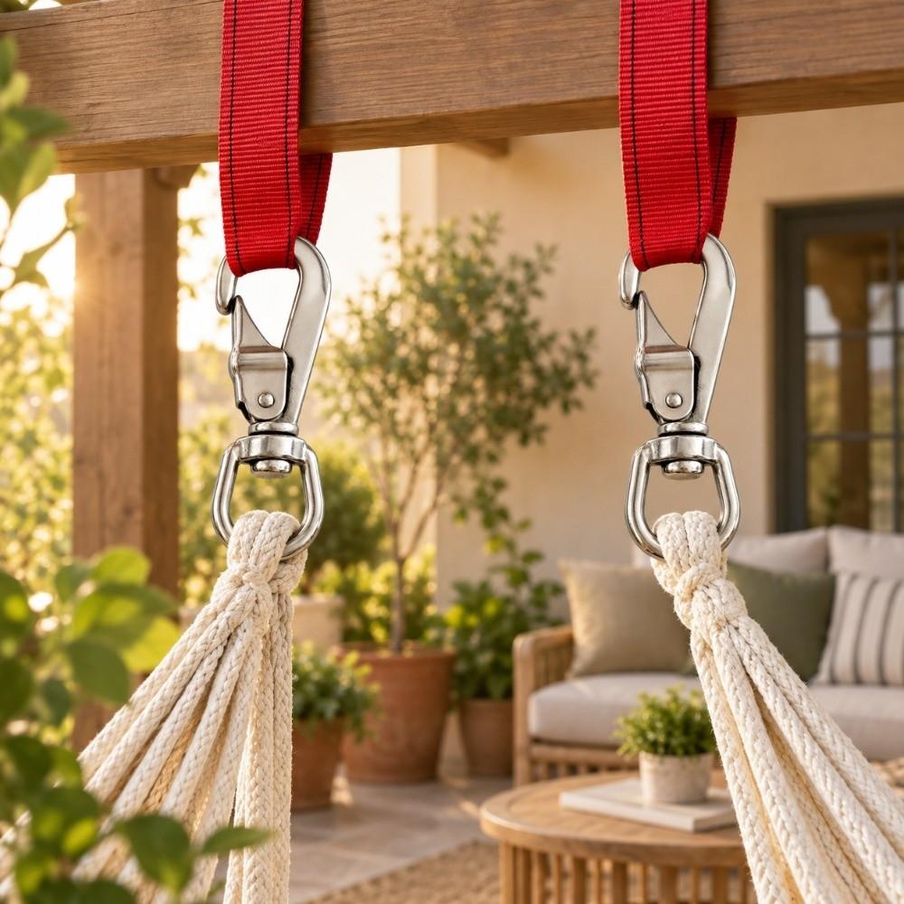 2pcs 316 Stainless Steel Flag Pole Clips Rotating Eye Snap Dog Leash Hook Dog Leashes
