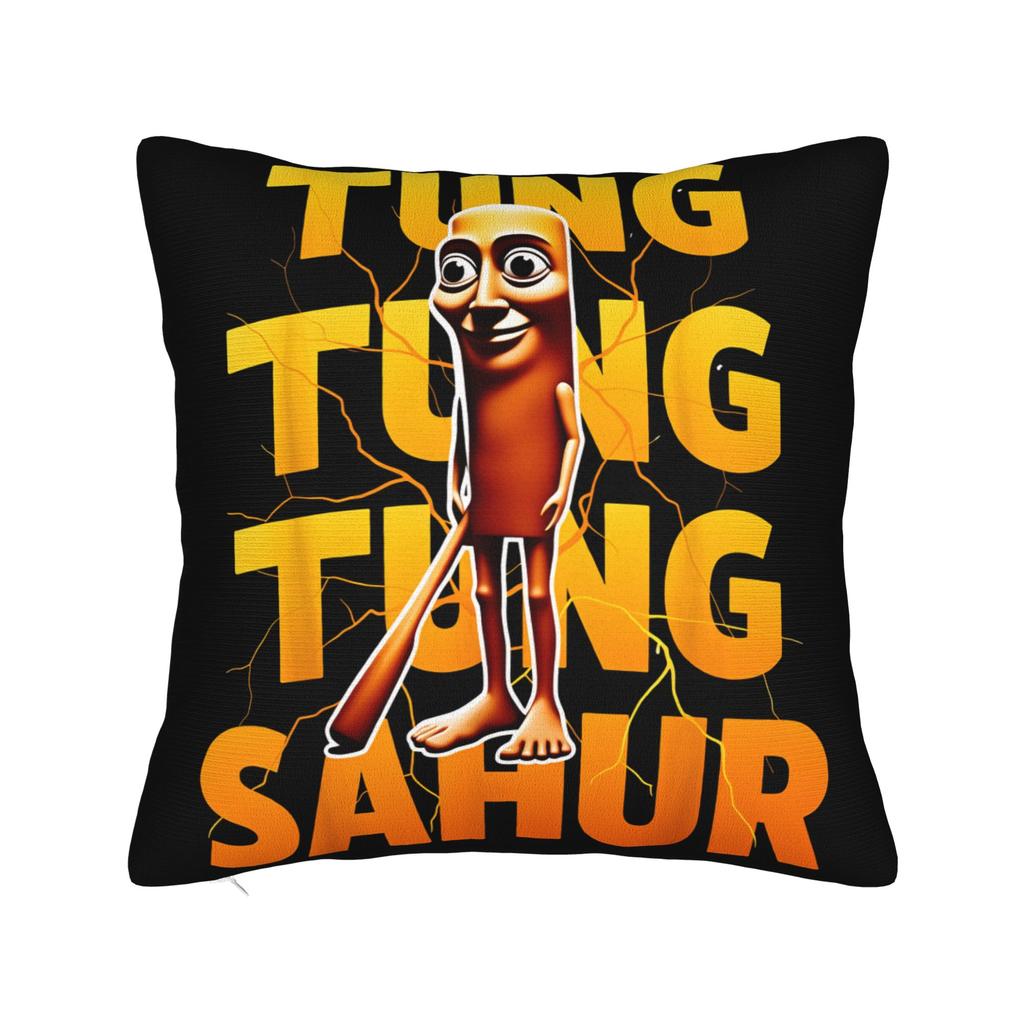 Сюрреалистичный итальянский мем про мозг Tung Tung Tung Sahur Наволочка Кавайная наволочка Удобные наволочки для гостиной кровати стула