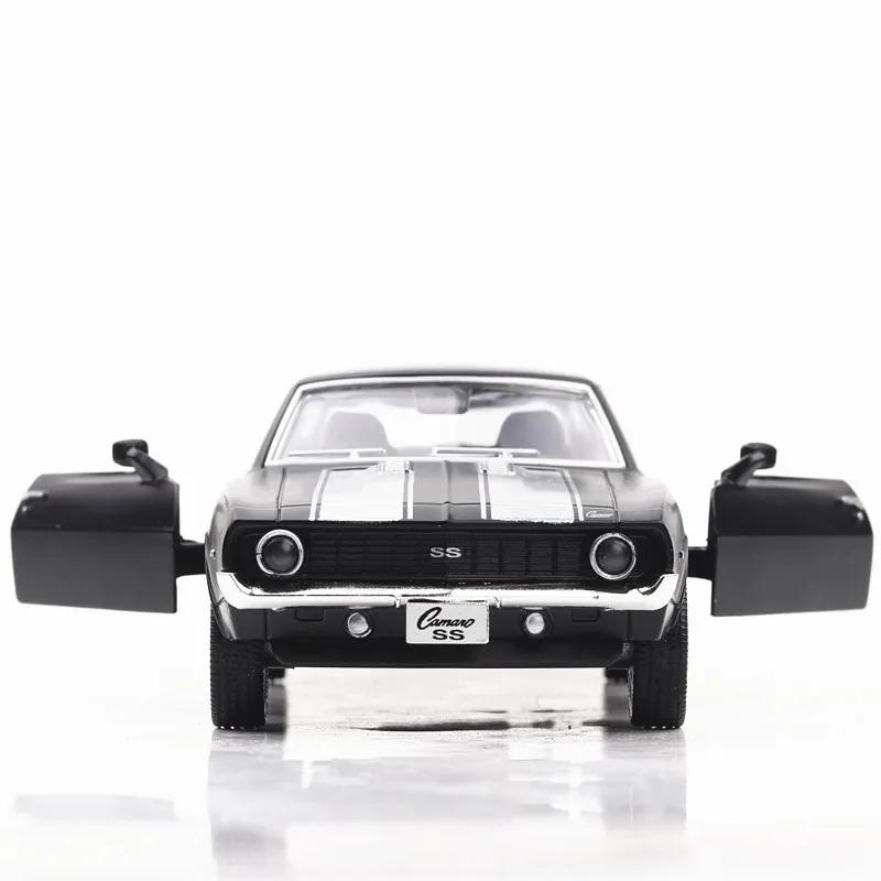 Македа1:36 Chevrolet США 1969 Camaro SS Винтажный Матовый Черный Литой Металлический Модель Автомобиля Игрушка Для Коллекции Подарок Детям