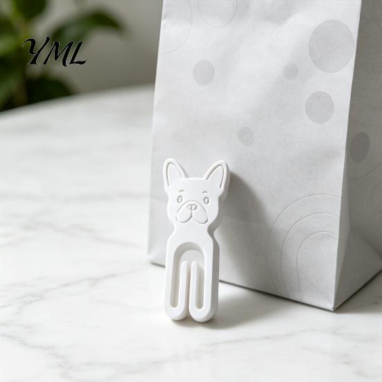 Cute Animal Binder Clips 10Pcs 3D Printed French Bulldog Chip Clip, Food Bag Office Supplies for Home Snacks, Resealable Kitchen Organizer,