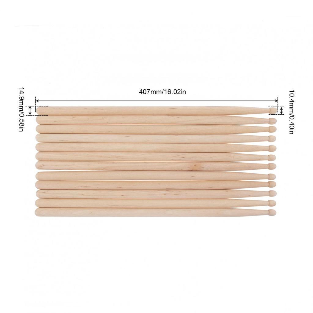 6 пар классических барабанных палочек из кленового дерева 5А для джазовых упражнений на барабанах