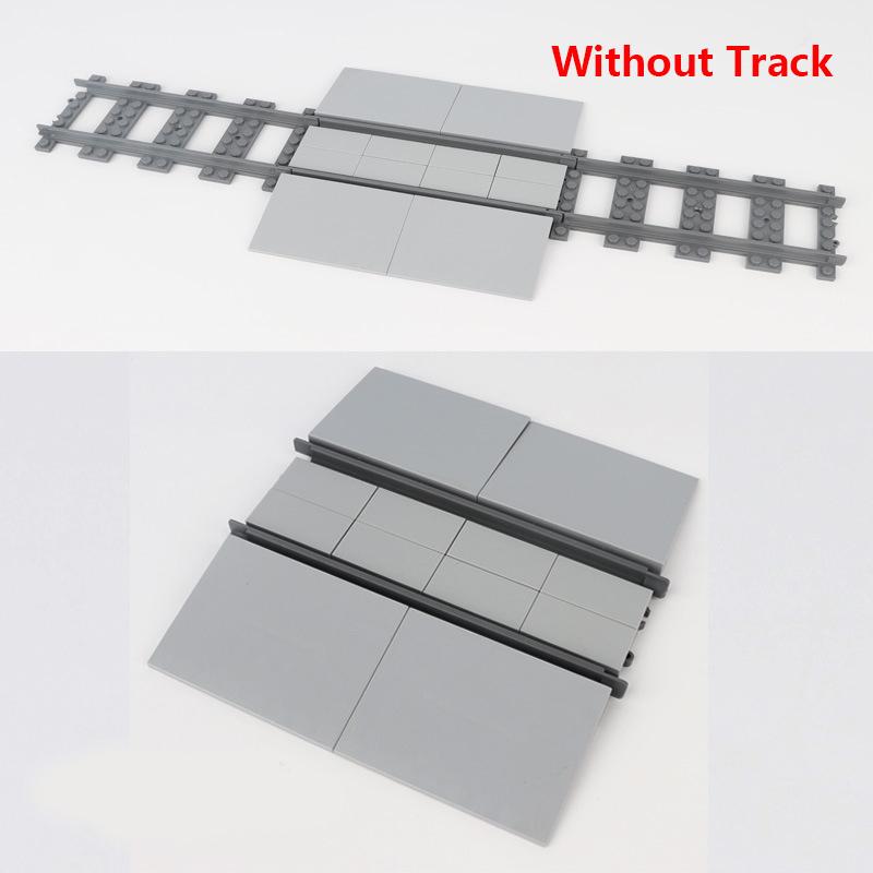 City Train Tracks Train Rail Straight Curved Tracks Sets Building Blocks Bricks Cross Flexible Track Parts Kids Construction Toy