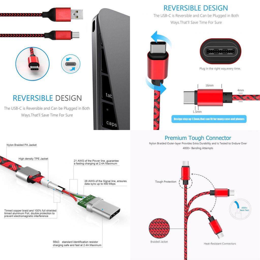 1 Кабель для быстрой зарядки и передачи данных, разработанный для Samsung Galaxy S8/plus